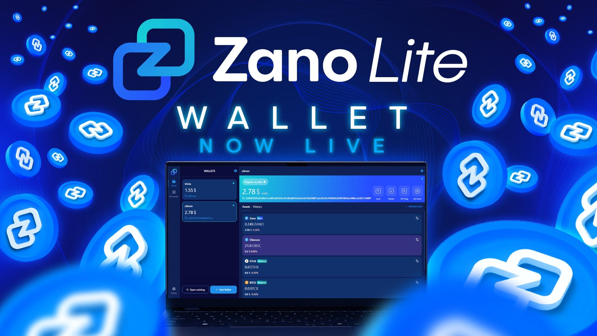 Zano Lite Wallet now live